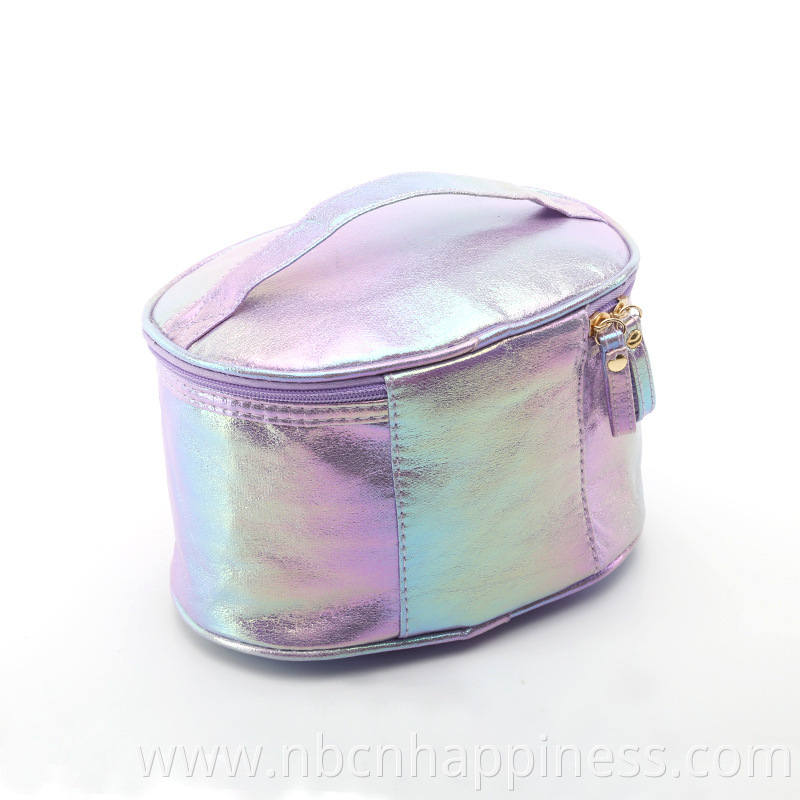 Wholesale Travel Hologram Pu Leather Mermaid Toiletry Bag Private Label Fashion Women Holographic Cosmetic Make Up Bags Cases